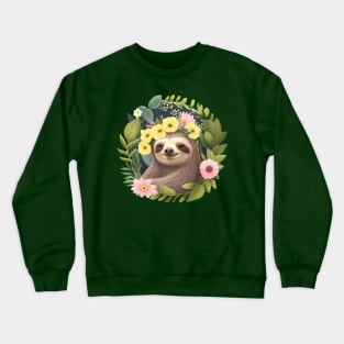 Smiling Sloth for Animal and Nature Lovers Crewneck Sweatshirt